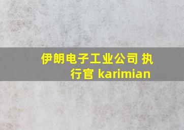 伊朗电子工业公司 执行官 karimian